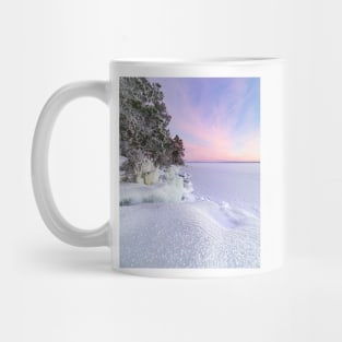 Dawn at the frozen lake Mug